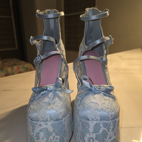 Dollskill - Smiling Melody Platform Heels - Light Blue - Picture 3 of 3